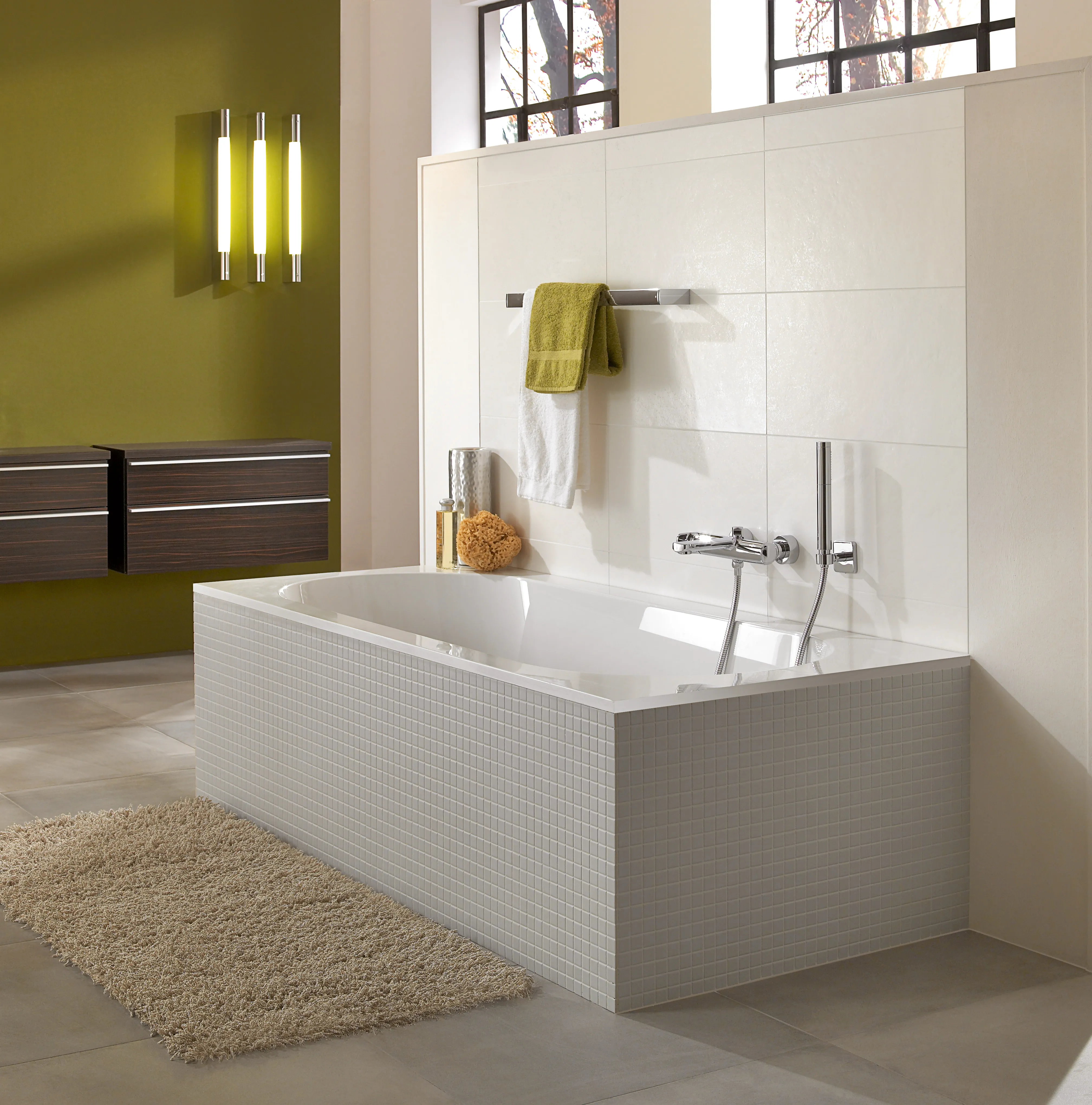 Villeroy & Boch Badewanne „Oberon“ rechteck 190 × 90 cm, Mittelablauf