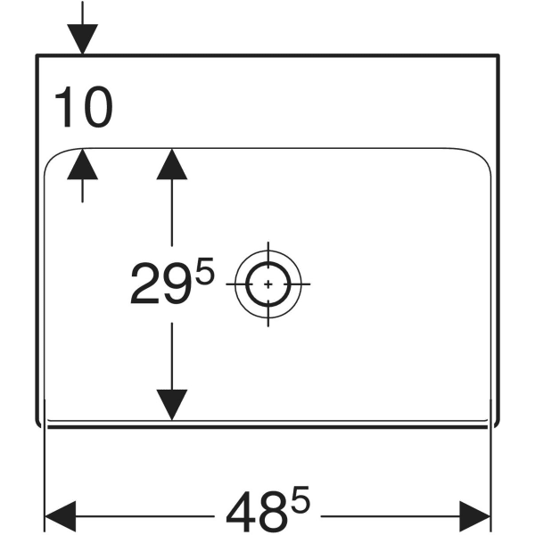 Wandwaschtisch „One“, rechteckig 50 × 41 cm in weiß mit KeraTect®