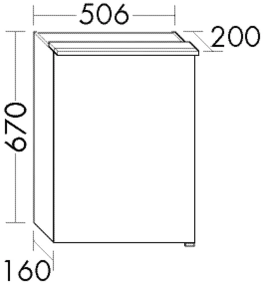Spiegelschrank Junit von burgbad - beidseitig verspiegelt, LED-Aufsatzleuchte 4200 K, Anthrazitgrau, 670 mm hoch, 506 mm breit, 200 mm tief
