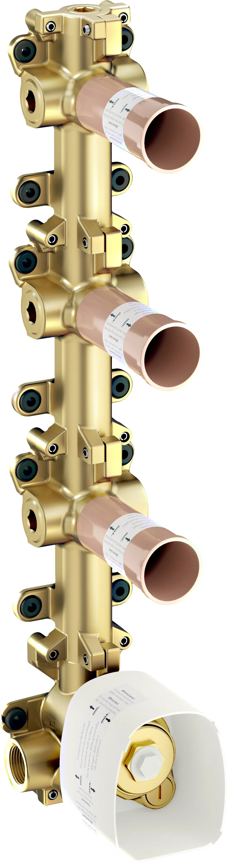 Hansgrohe AXOR One Grundkörper für Thermostatmodul Unterputz, 3 Verbraucher, Anschluss DN15, Durchflussmenge 26,1 l/min, schallentkoppelt, horizontal/vertikal installierbar