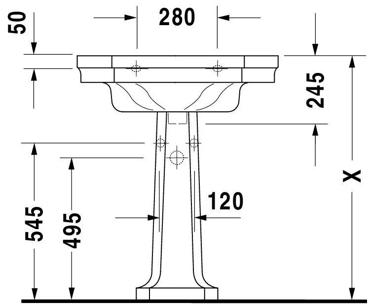 Waschtisch 1930 700 mm mit ÜL, mit HLB, 1 HL, weiß Waschtisch 1930 700 mm mit ÜL, mit HLB, 1 HL, weiß