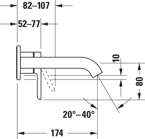 C.1 Einhebel-Waschtischmischer Unterputz,Ausl.174 Breite 173 mm