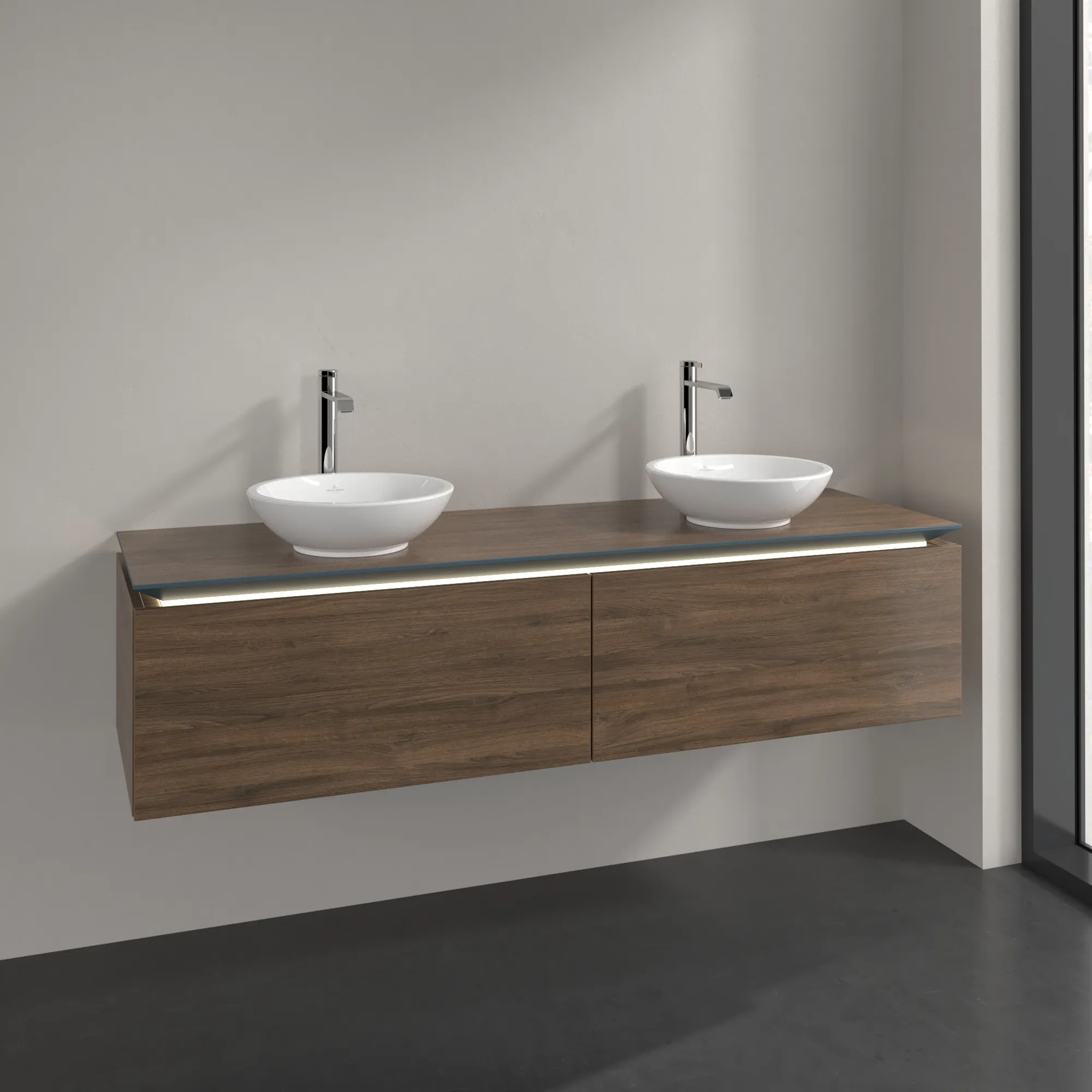 Villeroy & Boch Waschtischunterschrank „Legato“ für Schrankwaschtisch 1600 × 380 × 500 mm Arizona Oak, für links und rechts