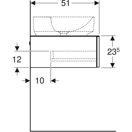 Geberit Waschtischunterschrank „Variform“ 75 × 23,5 × 51 cm