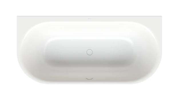 Bette BetteLux Oval I Silhouette Badewanne, 1800 x 850 mm, Edelweiß, glasierter Titan-Stahl, 2-Sitzer, Randhöhe 575 mm