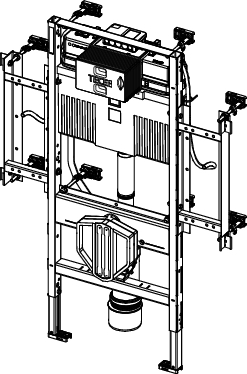 TECEprofil WC-Gerontomodul mit Uni-Spülkasten, Keramikbefestigung für 48 cm Sitzhöhe gemäß DIN 18040-1, Bauhöhe 1120 mm