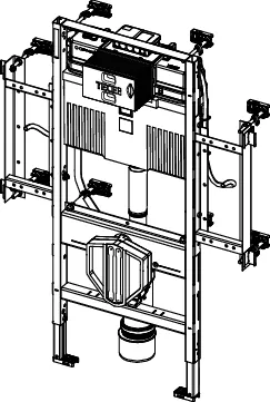 TECEprofil WC-Gerontomodul mit Uni-Spülkasten, Keramikbefestigung für 48 cm Sitzhöhe gemäß DIN 18040-1, Bauhöhe 1120 mm