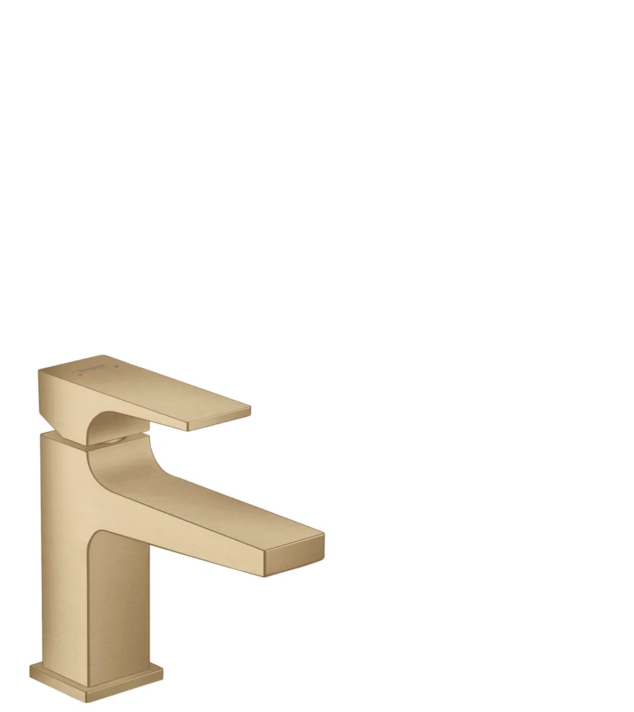 Hansgrohe Metropol Einhebel-Waschtischmischer 100 BBR, Brushed Bronze, Ausladung 127 mm, Auslaufhöhe 89 mm, Push-Open Ablaufgarnitur G 11/4, max. Durchflussmenge 5 l/min