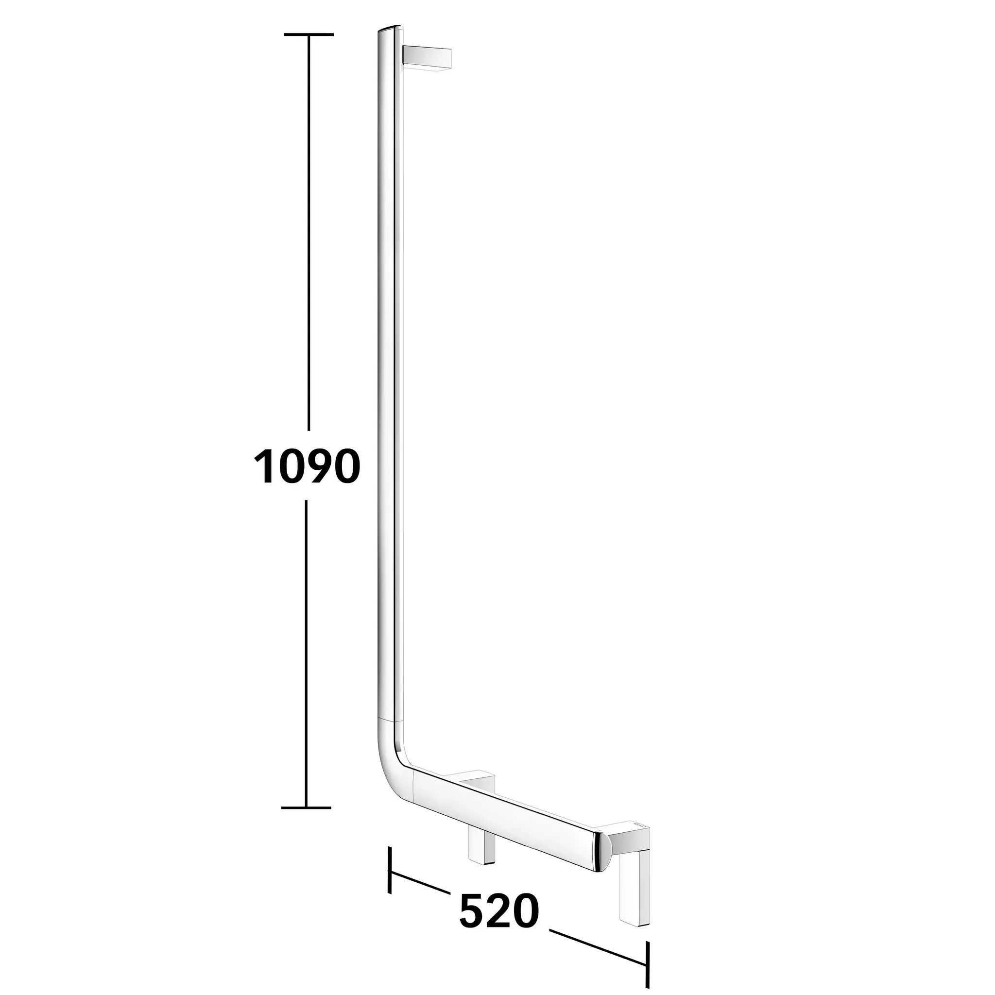 KEUCO AXESS Winkelgriff 90 Grad links 520/1090 mm verchromt
