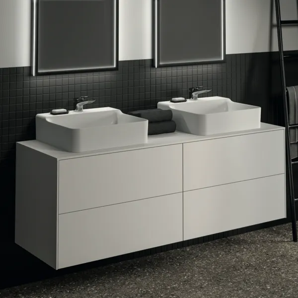 Ideal Standard Waschtischunterschrank „Conca“ 158,7 × 55 × 50,5 cm Weiß matt lackiert