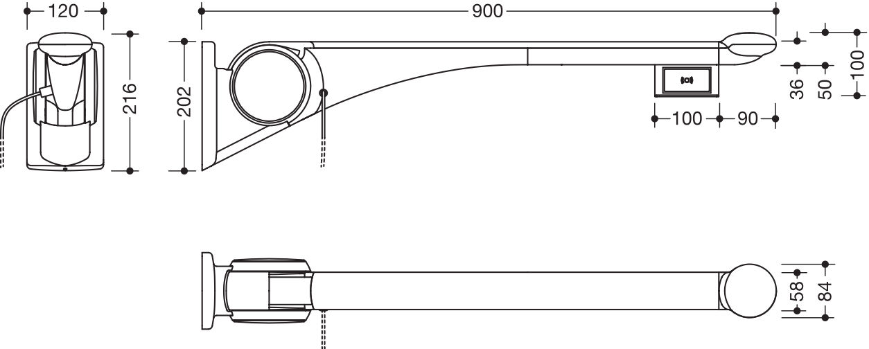 HEWI Stützklappgriff „Serie 802 LifeSystem“