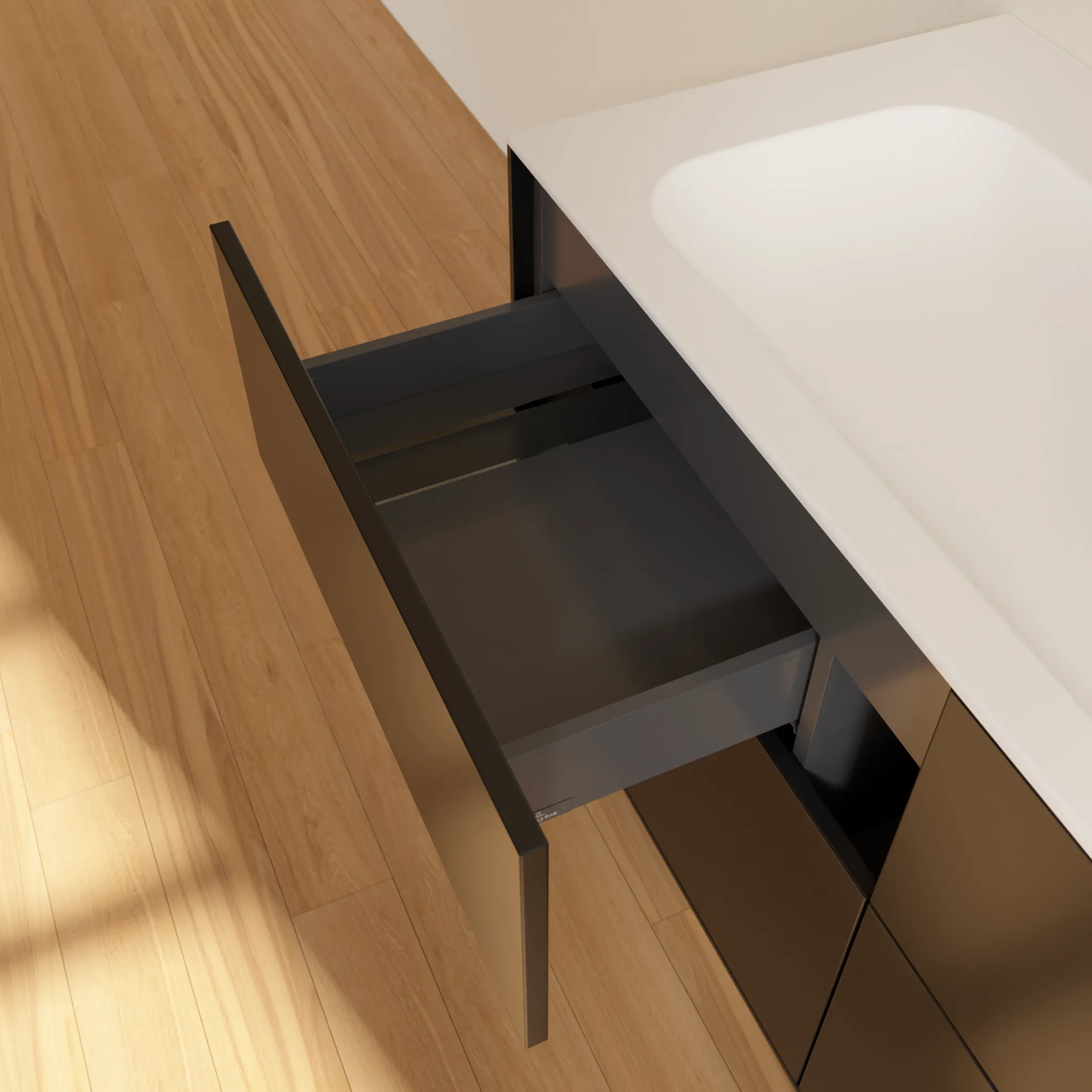 Villeroy & Boch Waschbeckenunterschrank Finion F05, 1196x591x498 mm, Black Matt Lacquer, mit SoftClosing und Push-to-open Funktion Villeroy & Boch Waschbeckenunterschrank Finion F05, 1196x591x498 mm, Black Matt Lacquer, mit SoftClosing und Push-to-open Funktion
