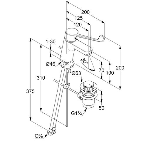 PURE & EASY CARE WaschtischEHM 70 mit INIK HEBEL 180mm chrom PURE & EASY CARE WaschtischEHM 70 mit INIK HEBEL 180mm chrom