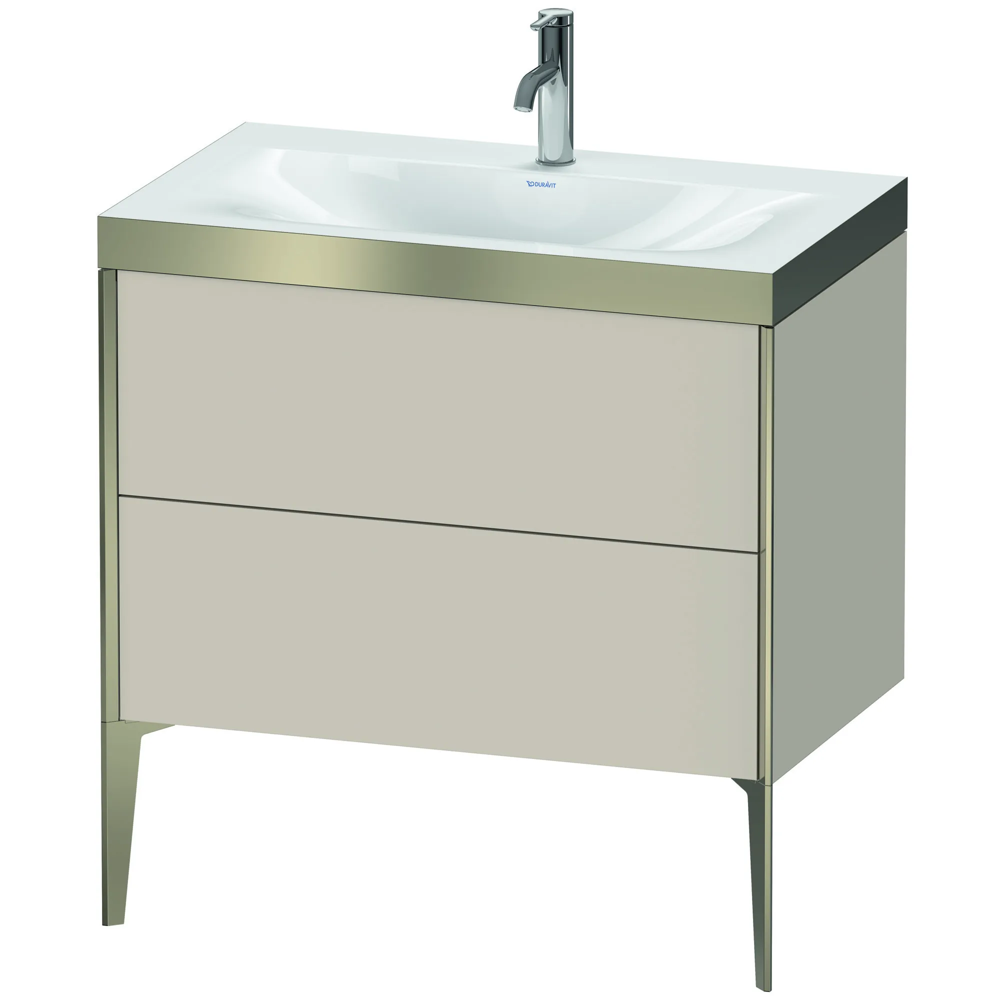 Duravit Waschtischunterschrank bodenstehend „XViu“ 80 × 61 × 48 cm in Taupe Matt