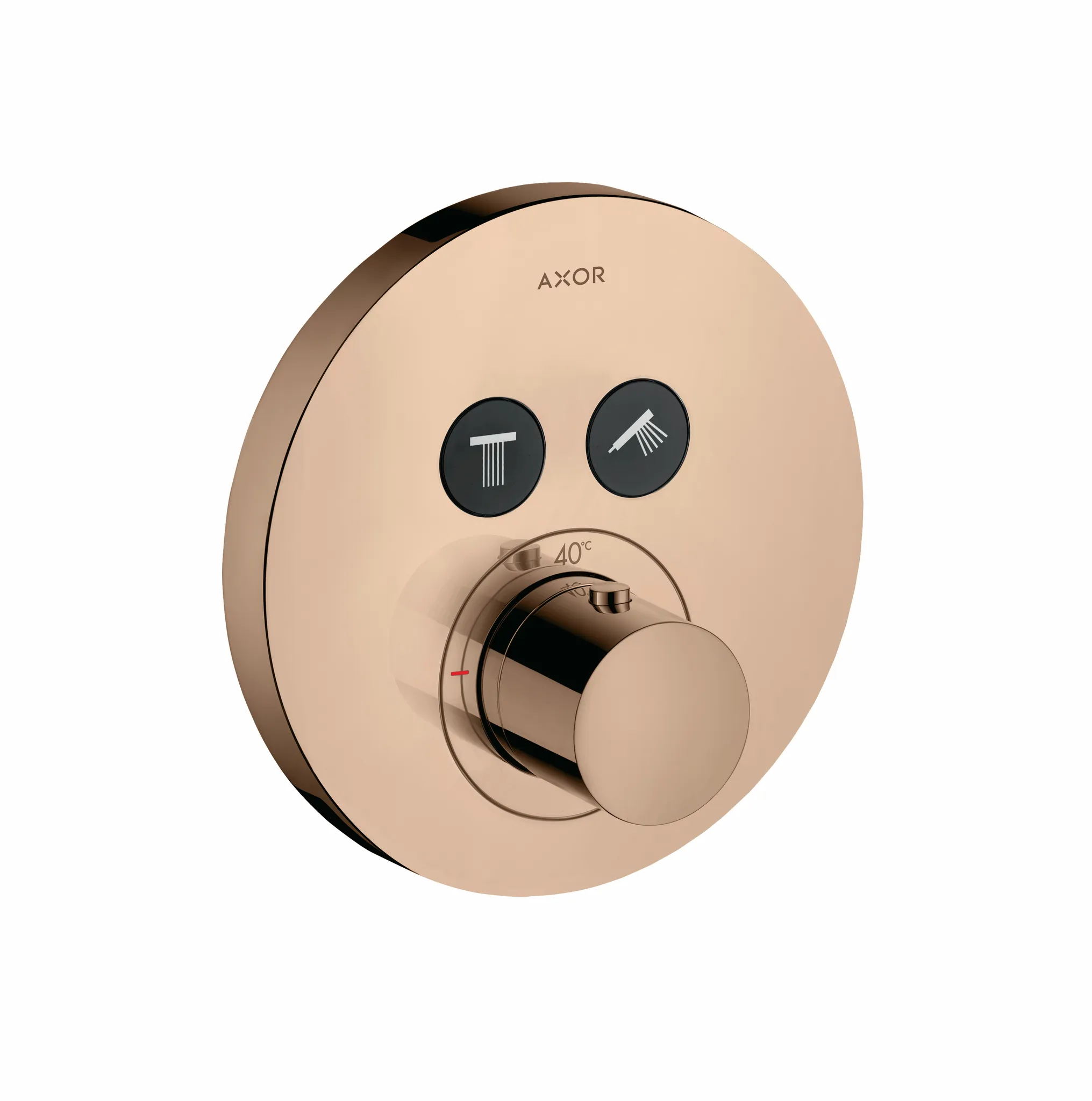 Hansgrohe AXOR ShowerSolutions Thermostat Unterputz rund für 2 Verbraucher, Polished Red Gold