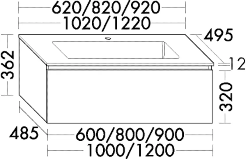 burgbad Badmöbelset „Lin20“ 106 × 40,2 cm in Nussbaum Dekor Smartline