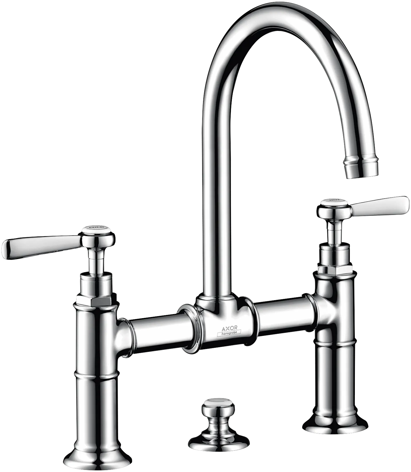 Hansgrohe AXOR Montreux 2-Griff Waschtischarmatur 220 mit Hebelgriffen und Zugstangen-Ablaufgarnitur, Chrom Hansgrohe AXOR Montreux 2-Griff Waschtischarmatur 220 mit Hebelgriffen und Zugstangen-Ablaufgarnitur, Chrom