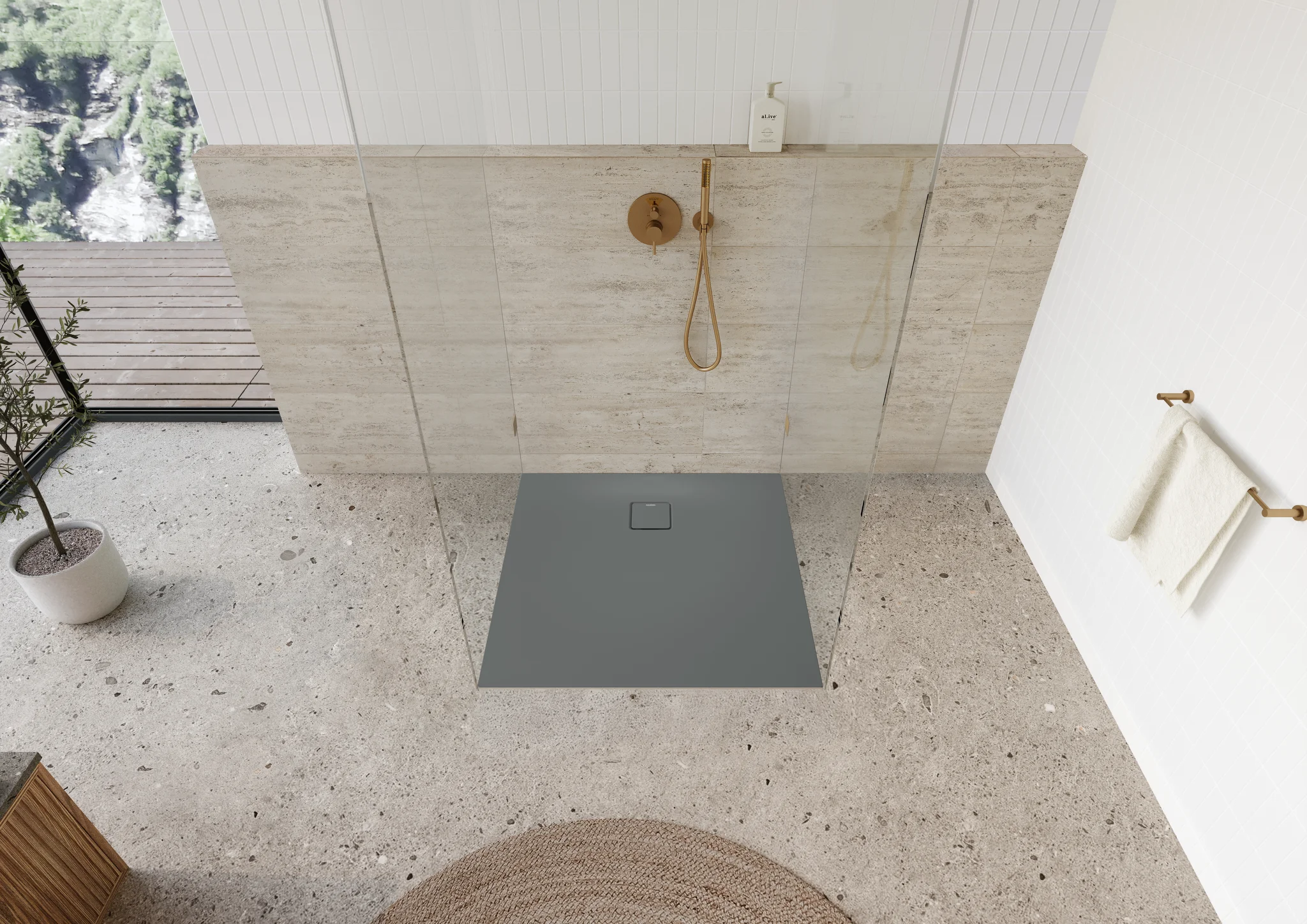 Kaldewei ALUVIA Duschfläche, 1000x1000 mm, warm grey 85, Invisible Grip, SolidLite Kaldewei ALUVIA Duschfläche, 1000x1000 mm, warm grey 85, Invisible Grip, SolidLite