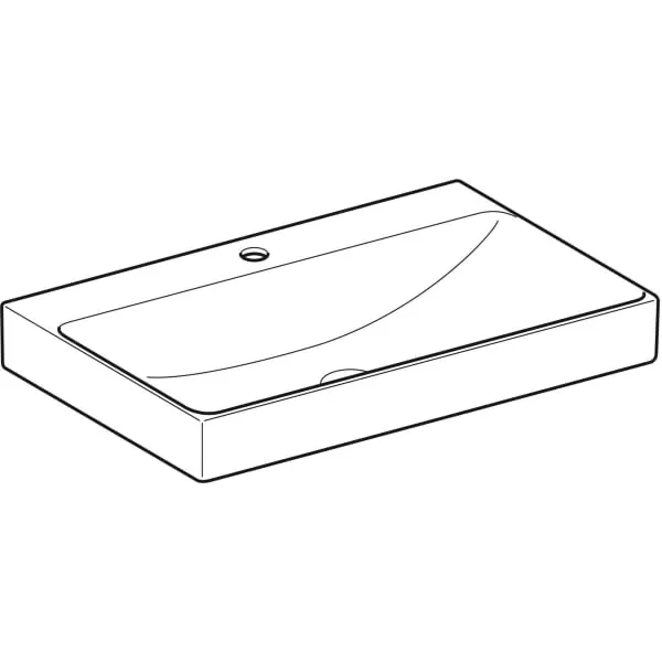 Wandwaschtisch „One“, rechteckig, Hahnlochposition mittig 75 × 48 cm mit KeraTect® Wandwaschtisch „One“, rechteckig, Hahnlochposition mittig 75 × 48 cm mit KeraTect®