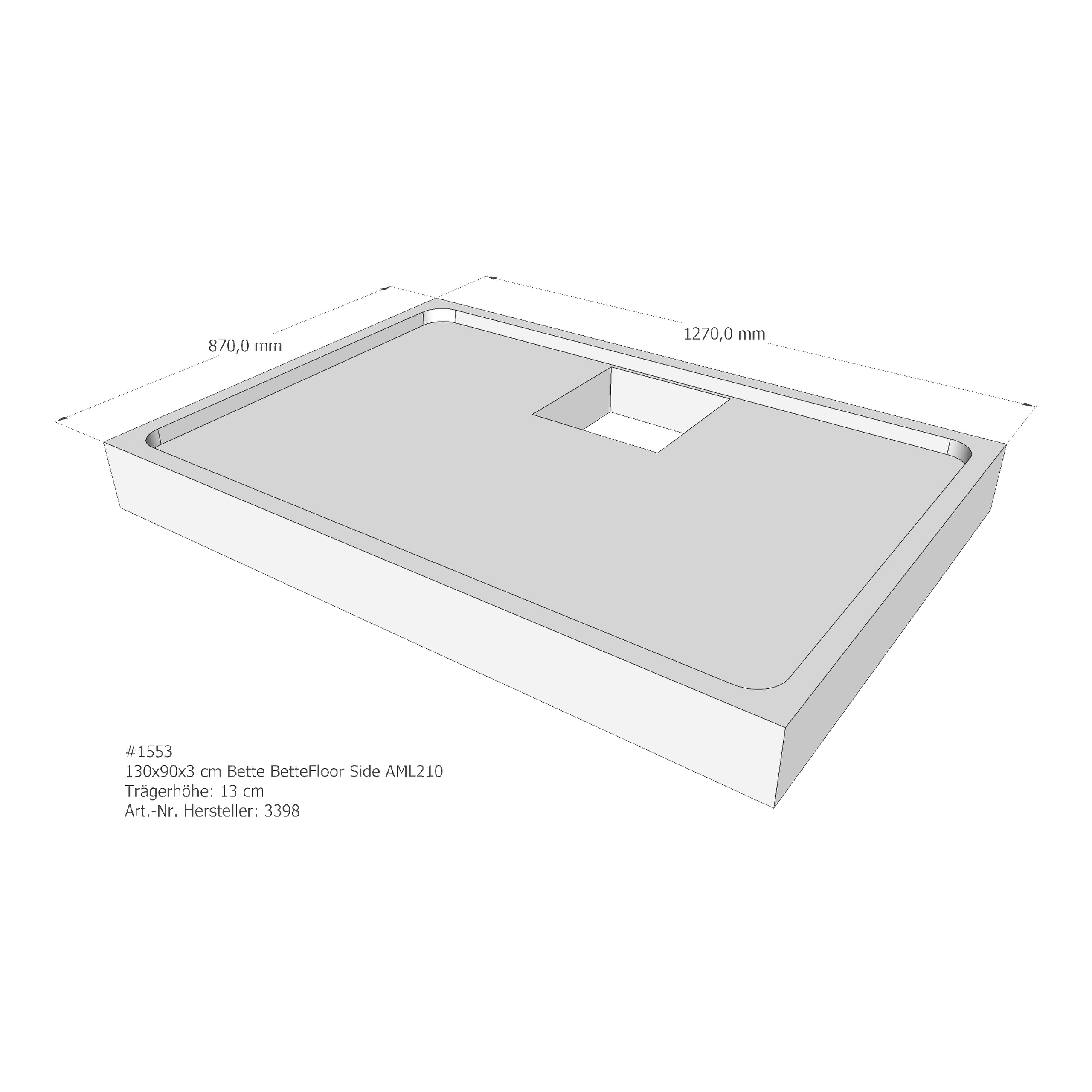 Duschwannenträger für Bette BetteFloor Side 130 × 90 × 3 cm