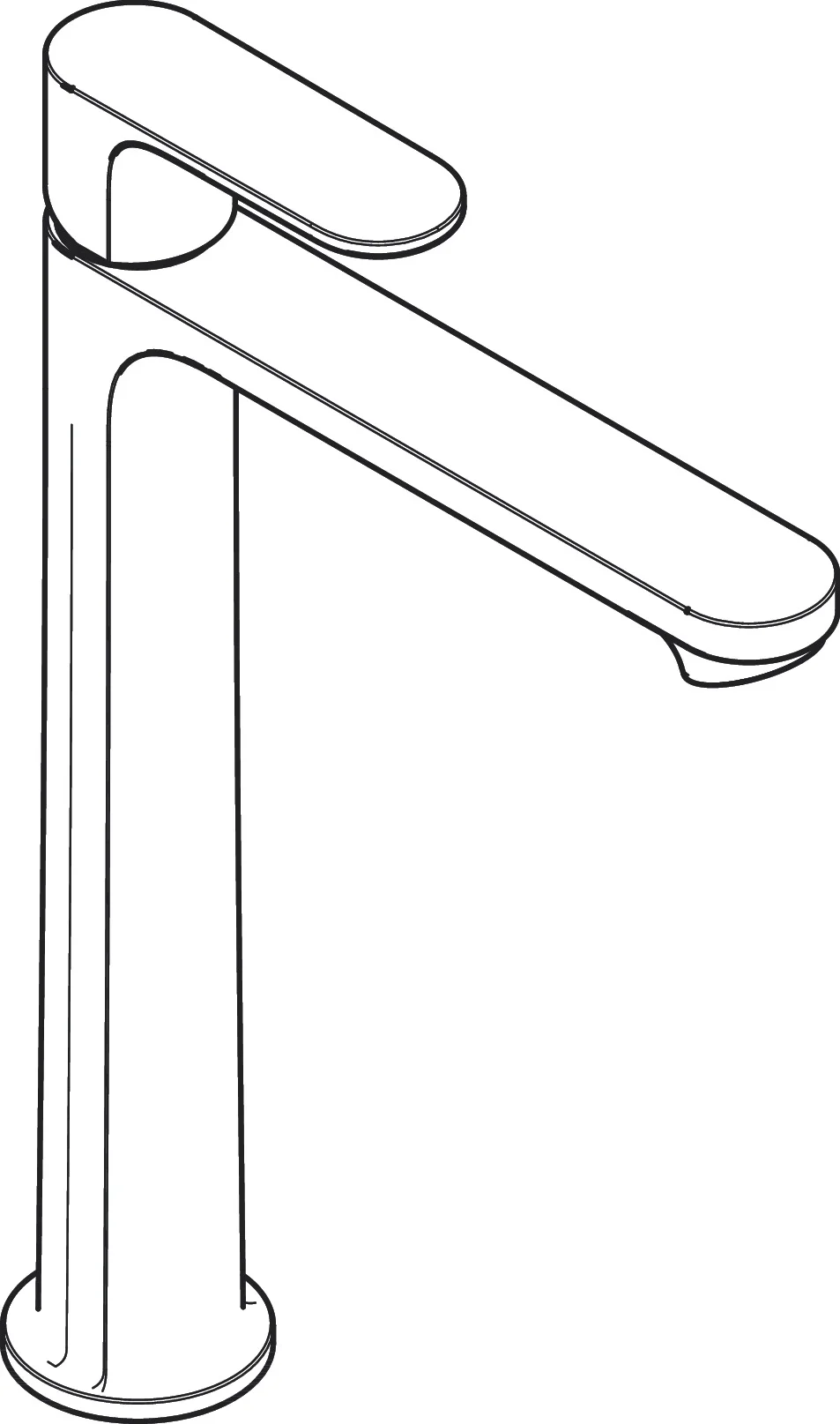 Rebris S Einhebel-Waschtischmischer 240 CoolStart EcoSmart+ für Waschschüsseln mit Zugstangen-Ablaufgarnitur, Oberfläche: Chrom