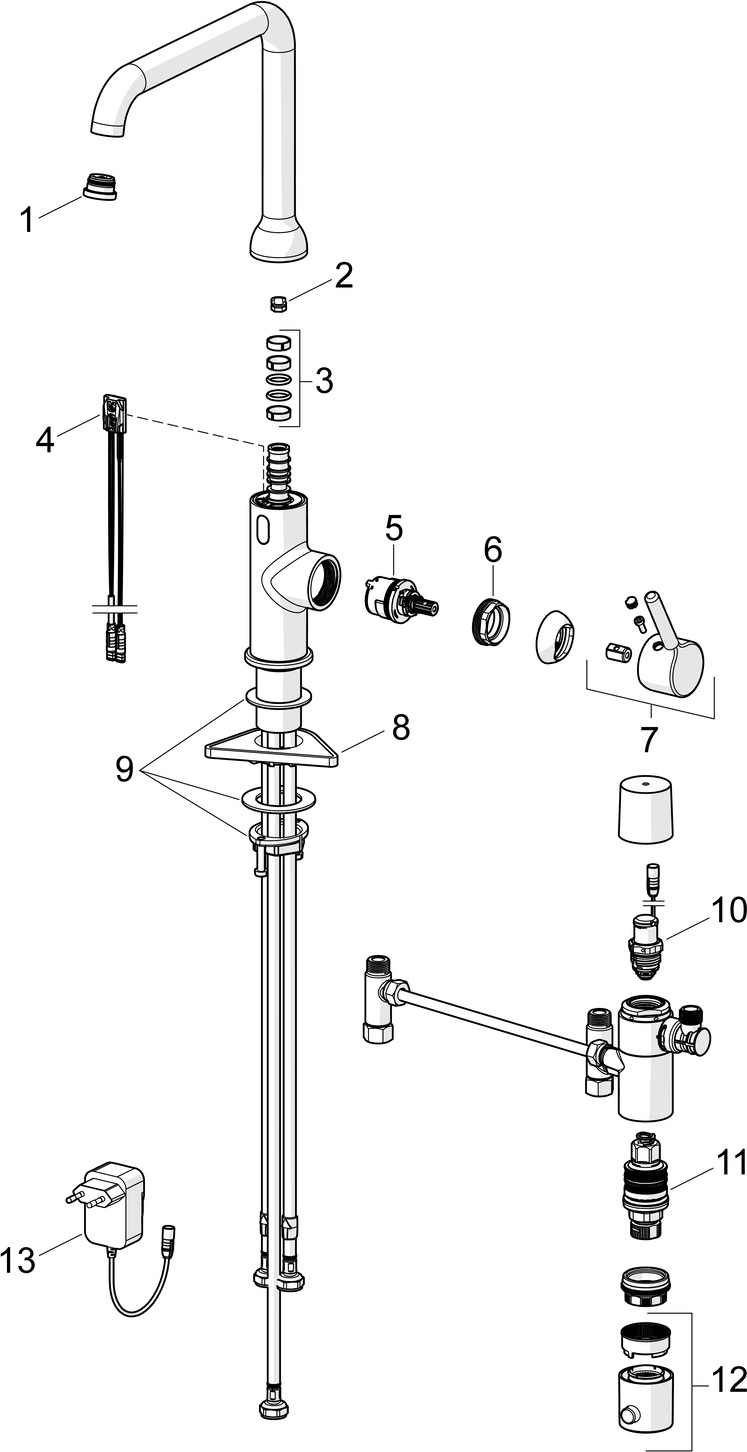 Küchenarmatur, 230/9 V, Bluetooth VANTIS Style 5421 Chrom