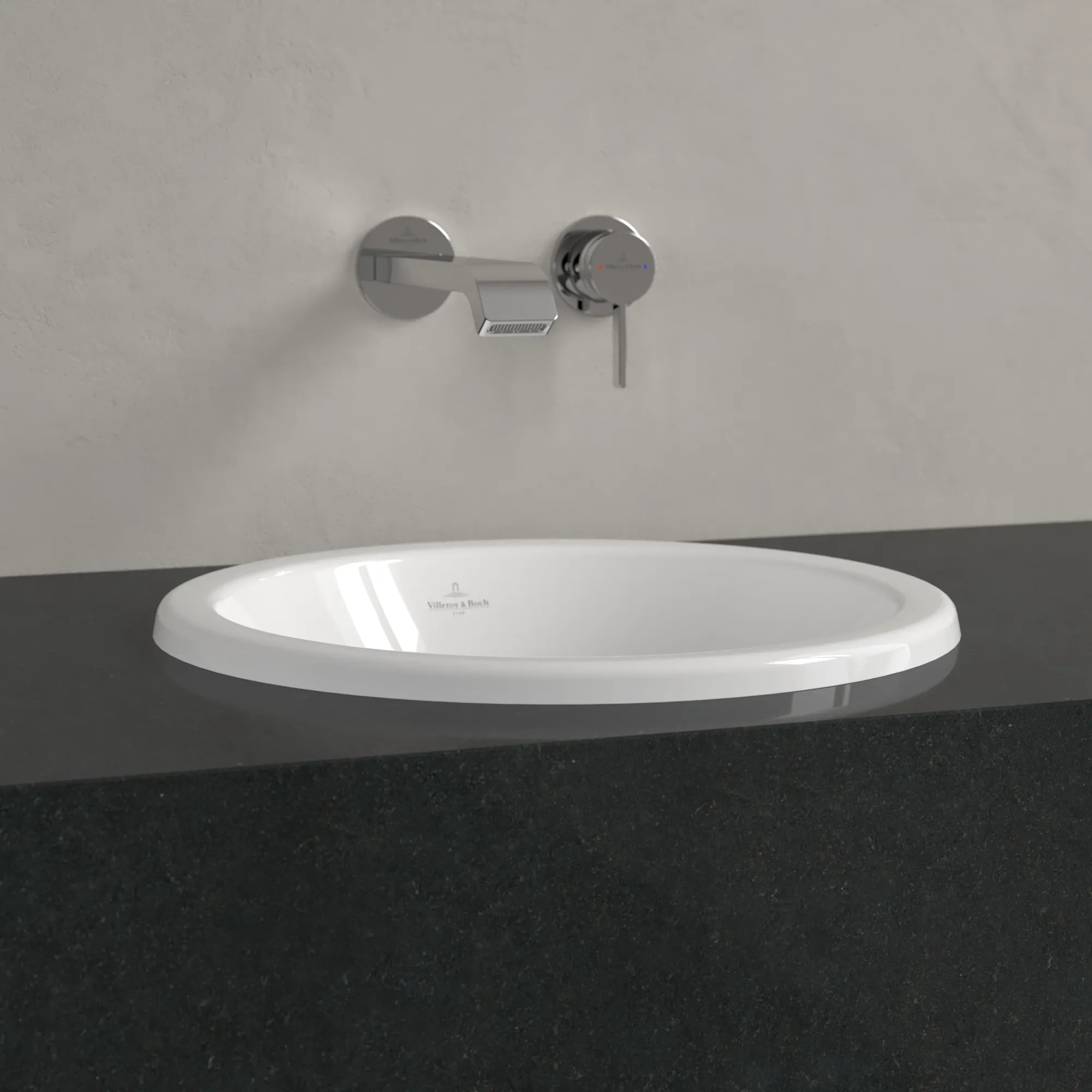 Villeroy & Boch Einbauwaschtisch aus TitanCeram „Loop & Friends“ ohne Hahnlochbohrung, ⌀ 390 mm, ohne Hahnlochbohrung in Weiß Alpin Villeroy & Boch Einbauwaschtisch aus TitanCeram „Loop & Friends“ ohne Hahnlochbohrung, ⌀ 390 mm, ohne Hahnlochbohrung in Weiß Alpin