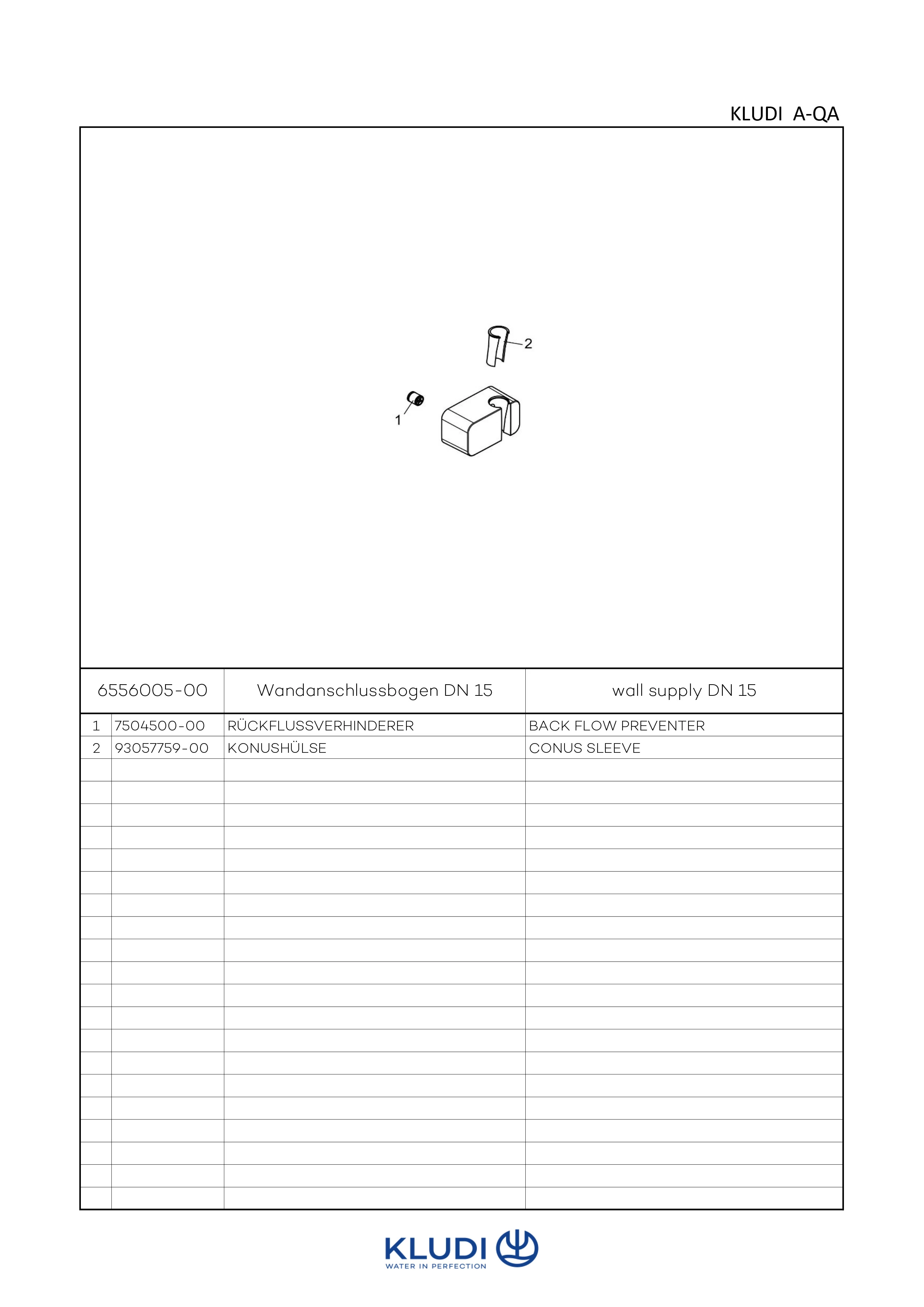 Kludi A-QA Wand-Anschlussbogen mit Brausehalter chrom Kludi A-QA Wand-Anschlussbogen mit Brausehalter chrom