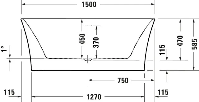 Duravit Badewanne „DuraSenja“ freistehend oval 150 × 75 cm