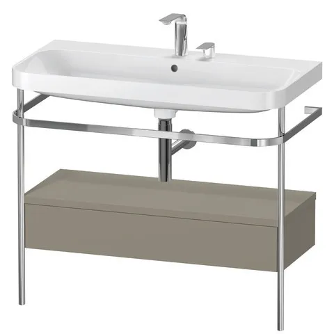 Duravit Waschtischunterschrank c-shaped Set mit Metallkonsole und Schubkasten „Happy D.2 Plus“ 97,5 × 85 × 49 cm Duravit Waschtischunterschrank c-shaped Set mit Metallkonsole und Schubkasten „Happy D.2 Plus“ 97,5 × 85 × 49 cm