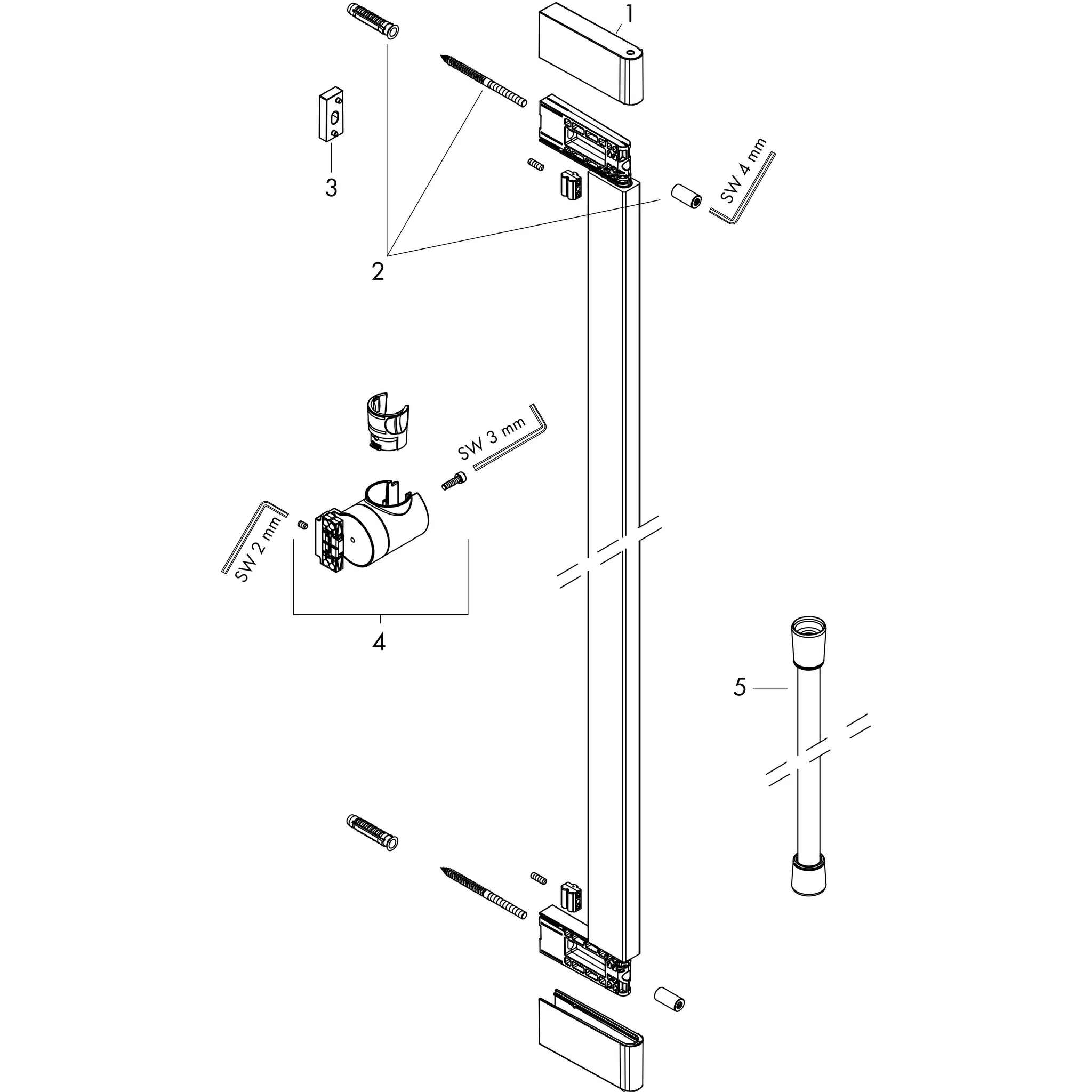 Hansgrohe Unica Brausestange S Puro 90 cm, Chrom Hansgrohe Unica Brausestange S Puro 90 cm, Chrom