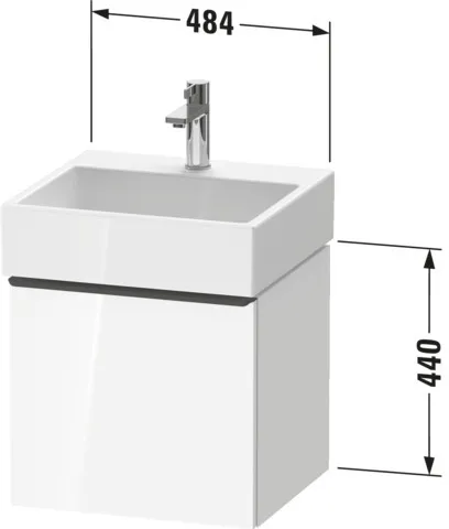 Duravit Waschtischunterschrank wandhängend „D-Neo“ 48,4 × 44 × 44,2 cm in Eiche Terra