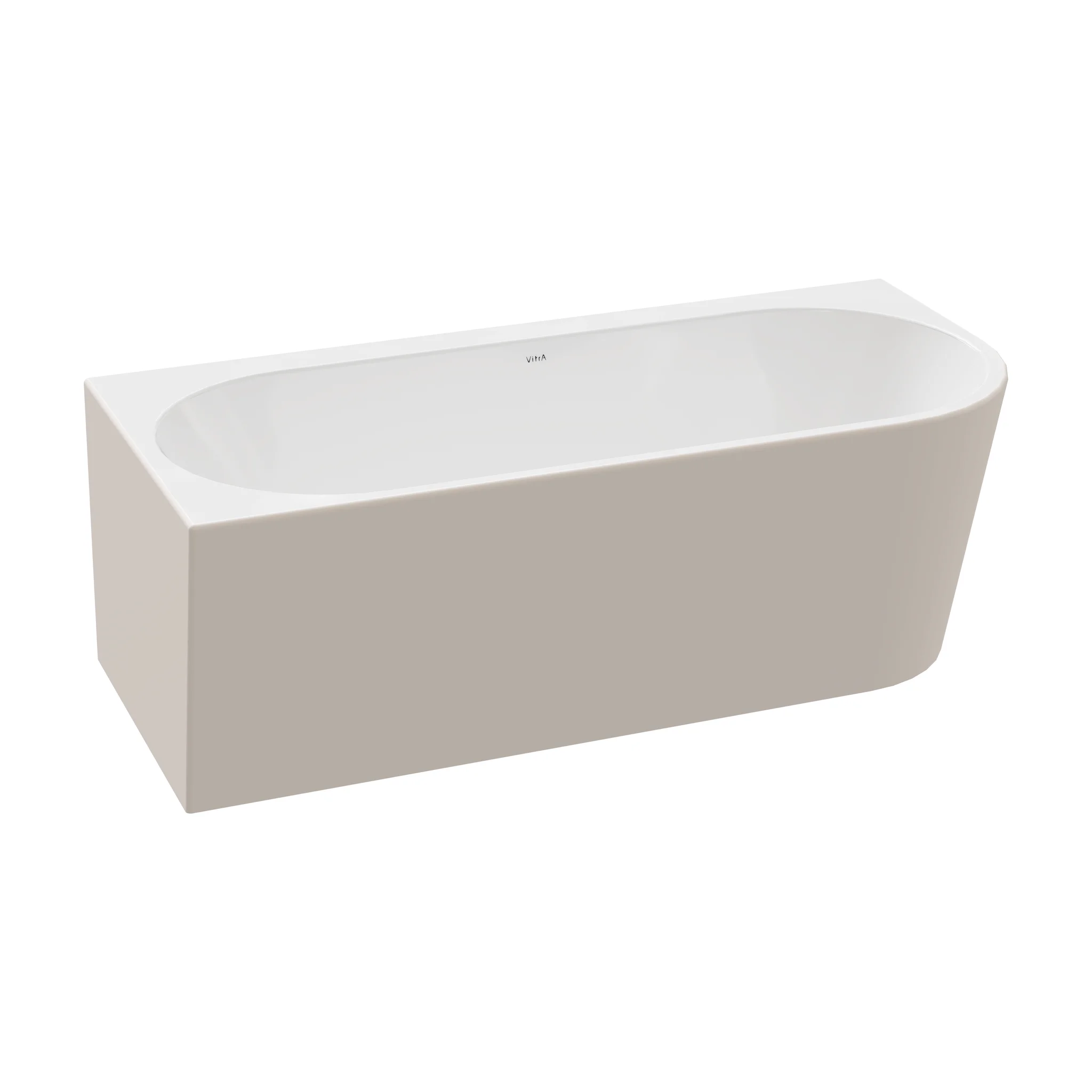 VitrA Geo Badewanne back to wall Ecke links 180 x 80 cm Weiβ Hochglanz/Taupe Matt