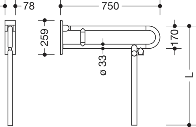 HEWI Stützklappgriff „Serie 801“