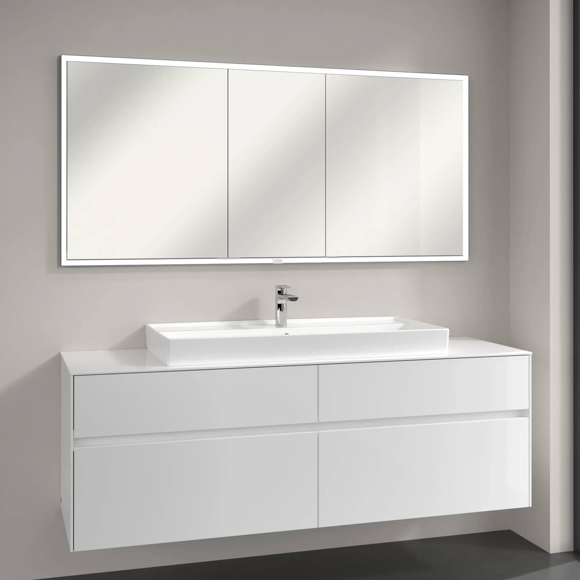 Villeroy & Boch Einbau-Spiegelschrank „My View Now“ 1600 × 750 × 168 mm in White Matt Villeroy & Boch Einbau-Spiegelschrank „My View Now“ 1600 × 750 × 168 mm in White Matt