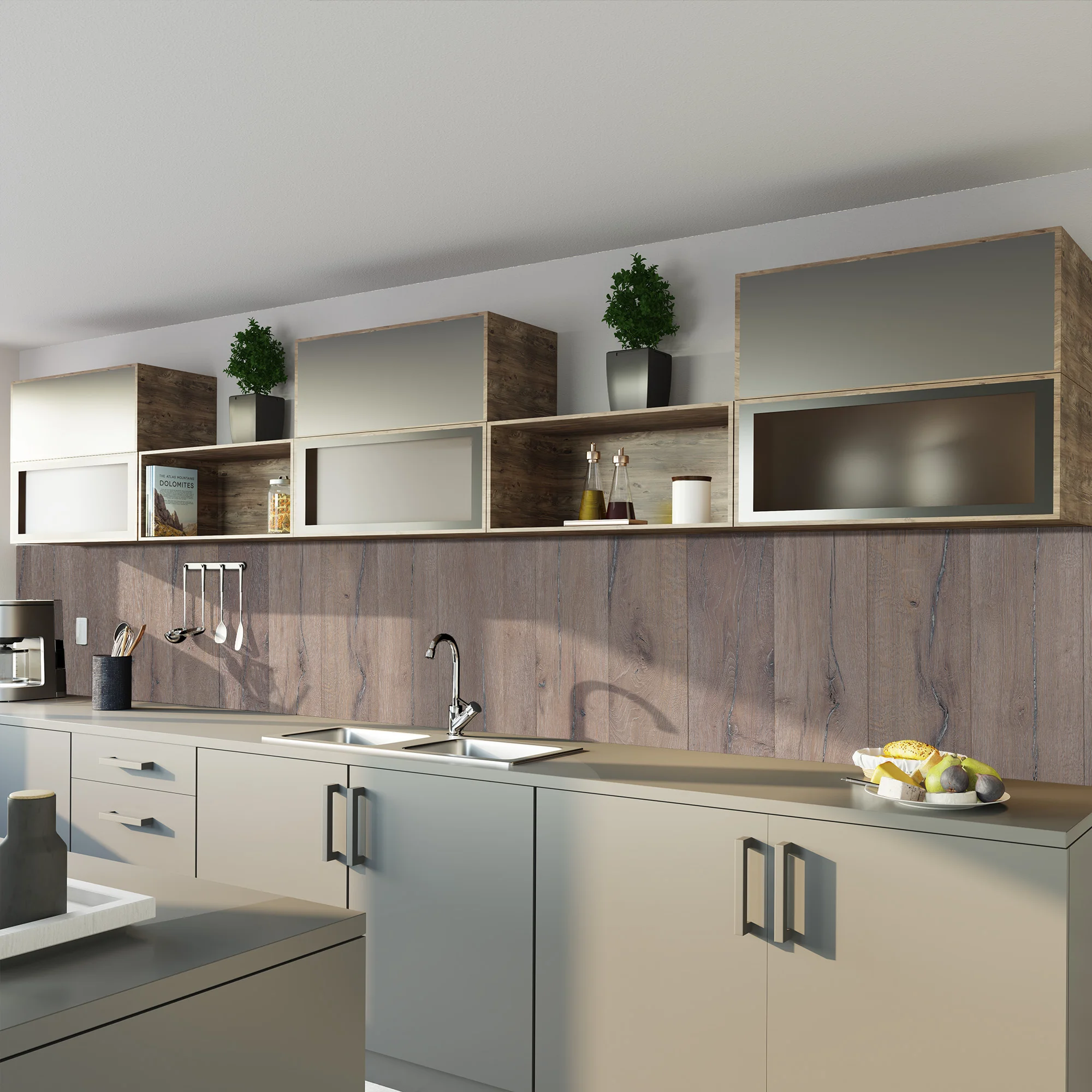Breuer QUICK 72 Rückwand Holz-Dekore – Farbe 533 Eiche Landhaus, Maße 1000 mm × 2100 mm (Höhe), 3 mm Aluminium-Verbundplatte Breuer QUICK 72 Rückwand Holz-Dekore – Farbe 533 Eiche Landhaus, Maße 1000 mm × 2100 mm (Höhe), 3 mm Aluminium-Verbundplatte