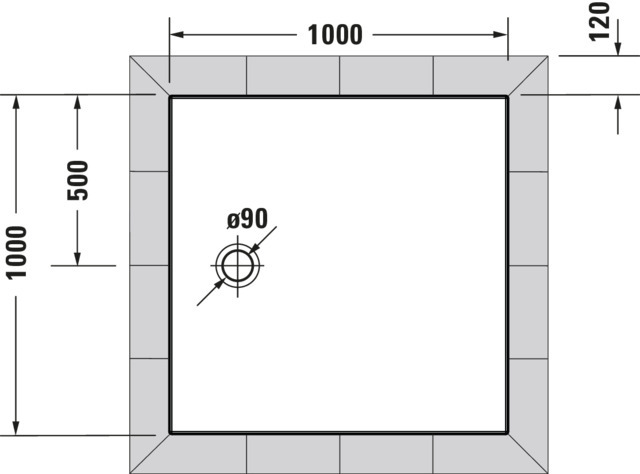 Duravit quadrat Duschwanne „Tempano“ 100 × 100 cm 