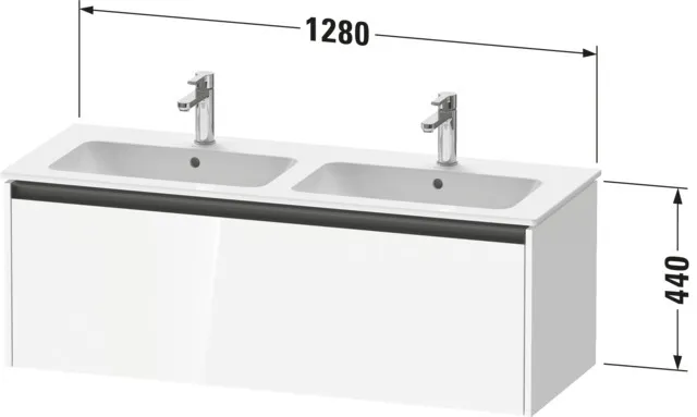 Duravit Waschtischunterschrank wandhängend „Ketho.2“ 128 × 44 × 48 cm in Graphit Supermatt Duravit Waschtischunterschrank wandhängend „Ketho.2“ 128 × 44 × 48 cm in Graphit Supermatt