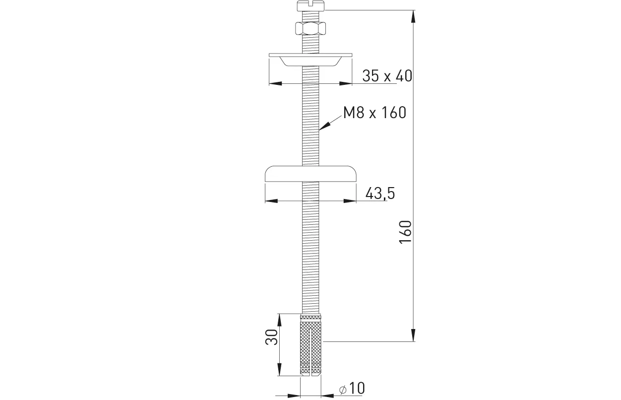 HG-TEC Wandhalter für Stahl- und Gußradiatoren, DIN M8 x 160 HG-TEC Wandhalter für Stahl- und Gußradiatoren, DIN M8 x 160