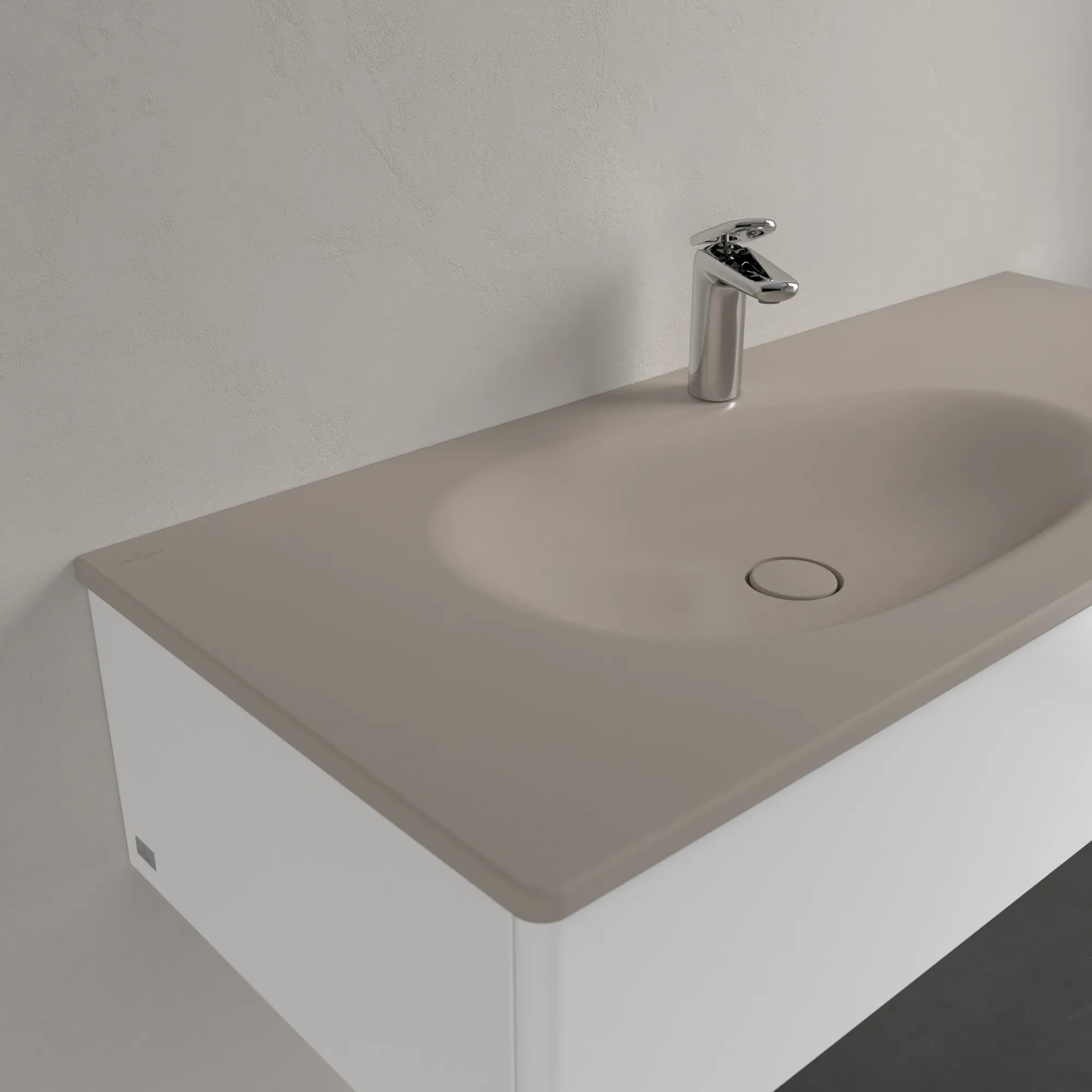 Villeroy & Boch Wandwaschtisch „Antao“ 1200 × 500 × 150 mm, für Becken links in Almond