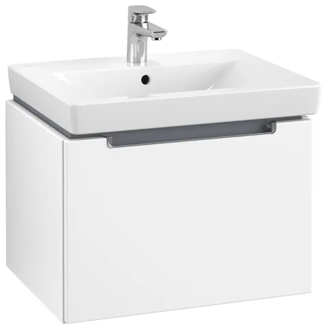 Villeroy & Boch Waschtischunterschrank „Subway 2.0“ 587 × 420 × 454 mm Weiß Matt, für Becken mittig, ohne Beleuchtung