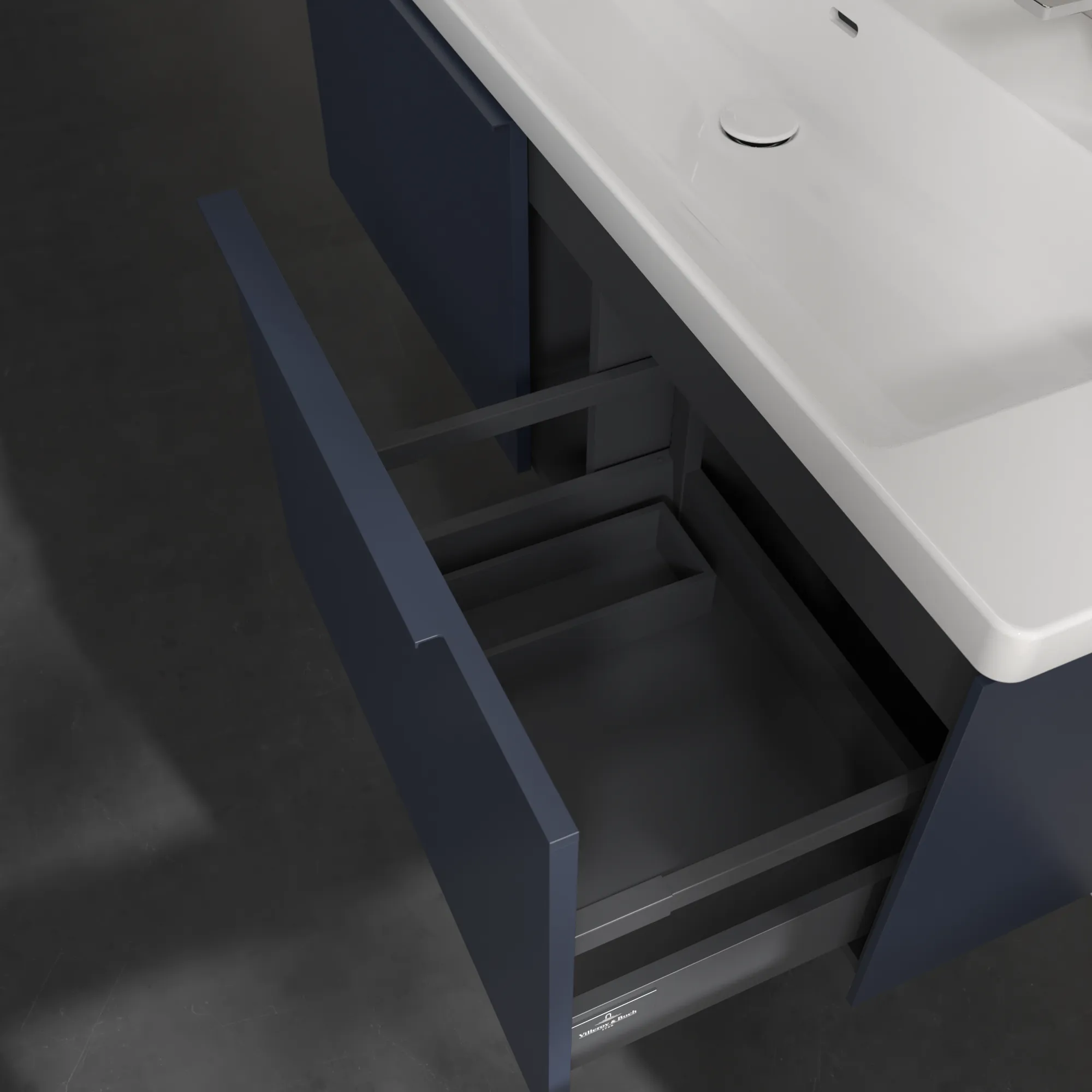 Villeroy & Boch Waschtischunterschrank „Subway 3.0“ für Schrankwaschtisch 1272 × 429 × 478 mm Marine Blue, für Becken mittig