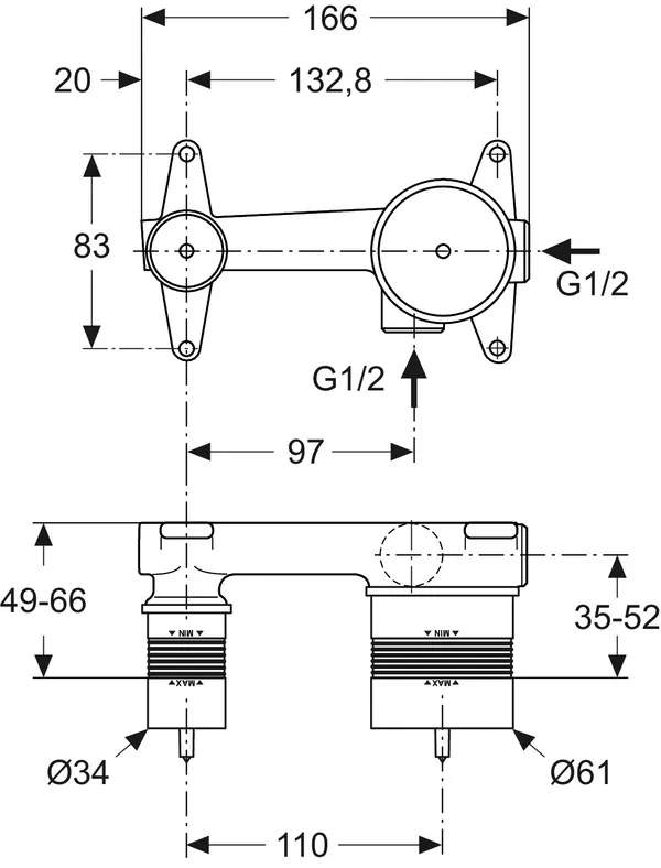 Ideal Standard Unterputz-Armatur „Unterputz-Bausatz1“