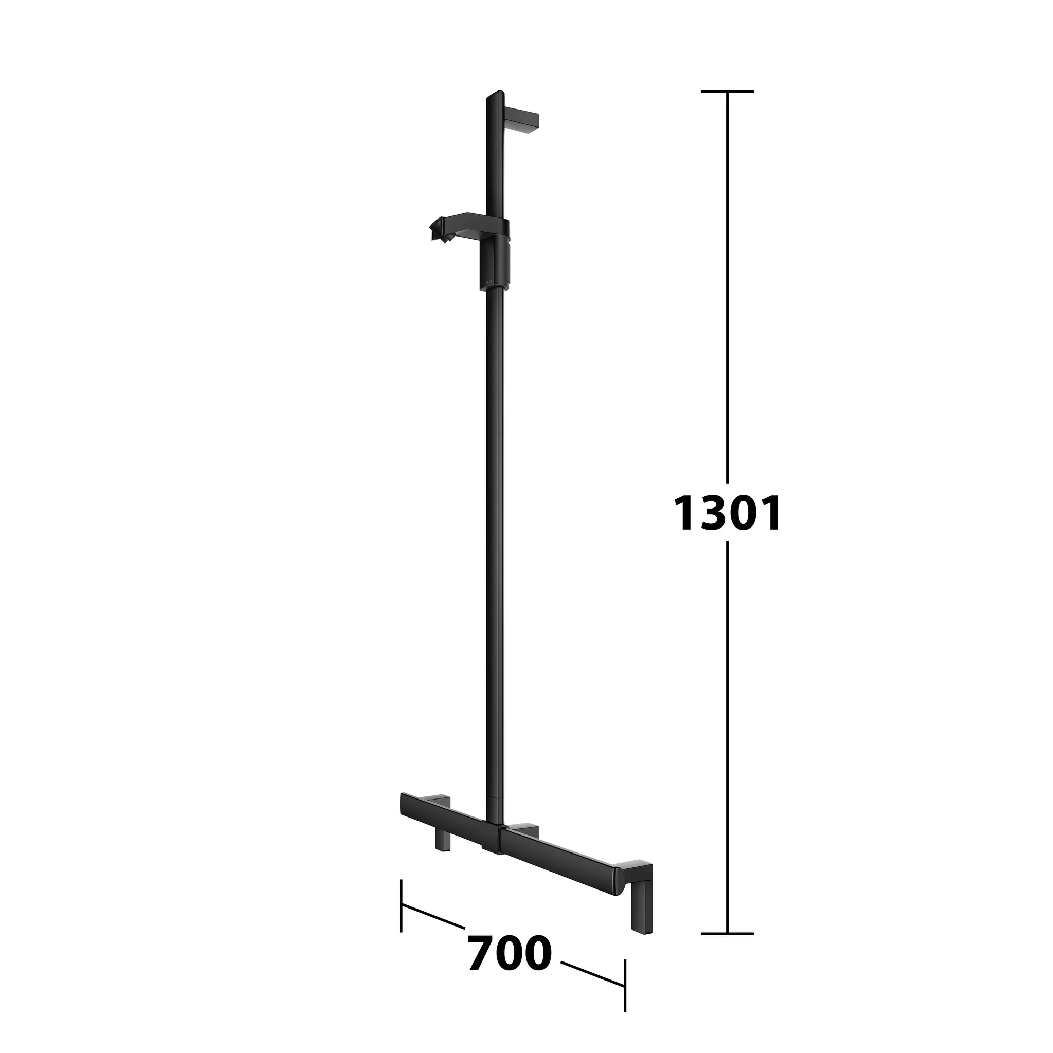 KEUCO Duschhandlauf mit Brausestange „Axess“ 632 × 700 × 1301 mm Ausführung in Schwarz (matt)