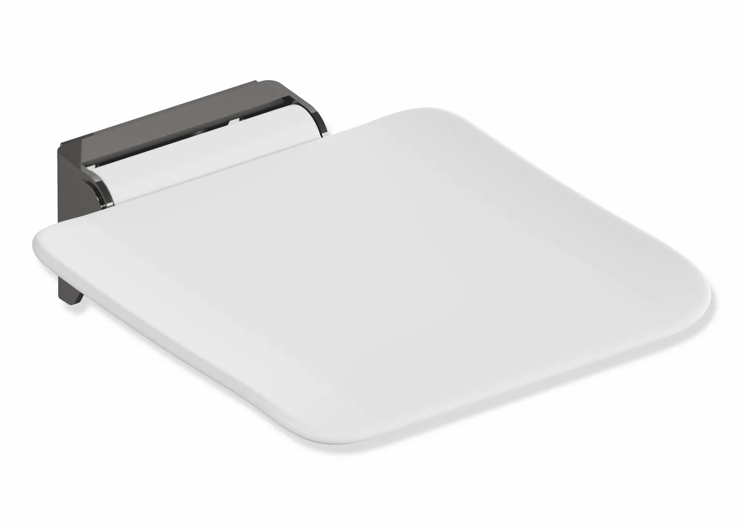 HEWI Mobiler Klappsitz System 900, Wandkonsole Edelstahl, PVD, Sitzfläche Kunststoff, weiß HEWI Mobiler Klappsitz System 900, Wandkonsole Edelstahl, PVD, Sitzfläche Kunststoff, weiß