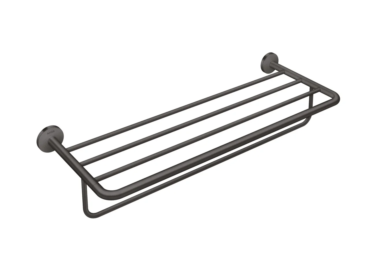 Hansgrohe AXOR Universal Circular Handtuchablage mit Handtuchhalter, Brushed Black Chrome, Länge 655 mm