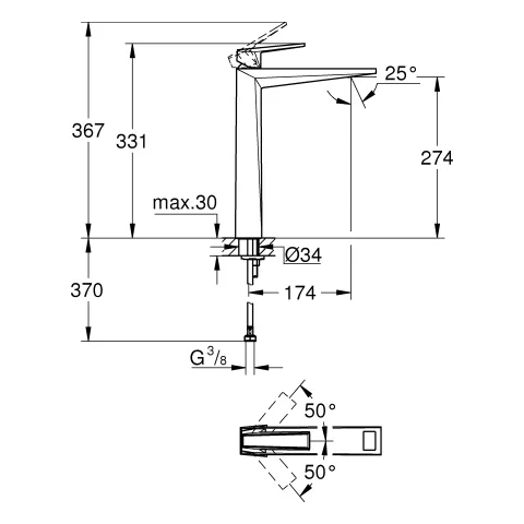 Grohe Allure Brilliant Private Collection Einhand-Waschtischbatterie, ½ XL-Size chrom Grohe Allure Brilliant Private Collection Einhand-Waschtischbatterie, ½ XL-Size chrom