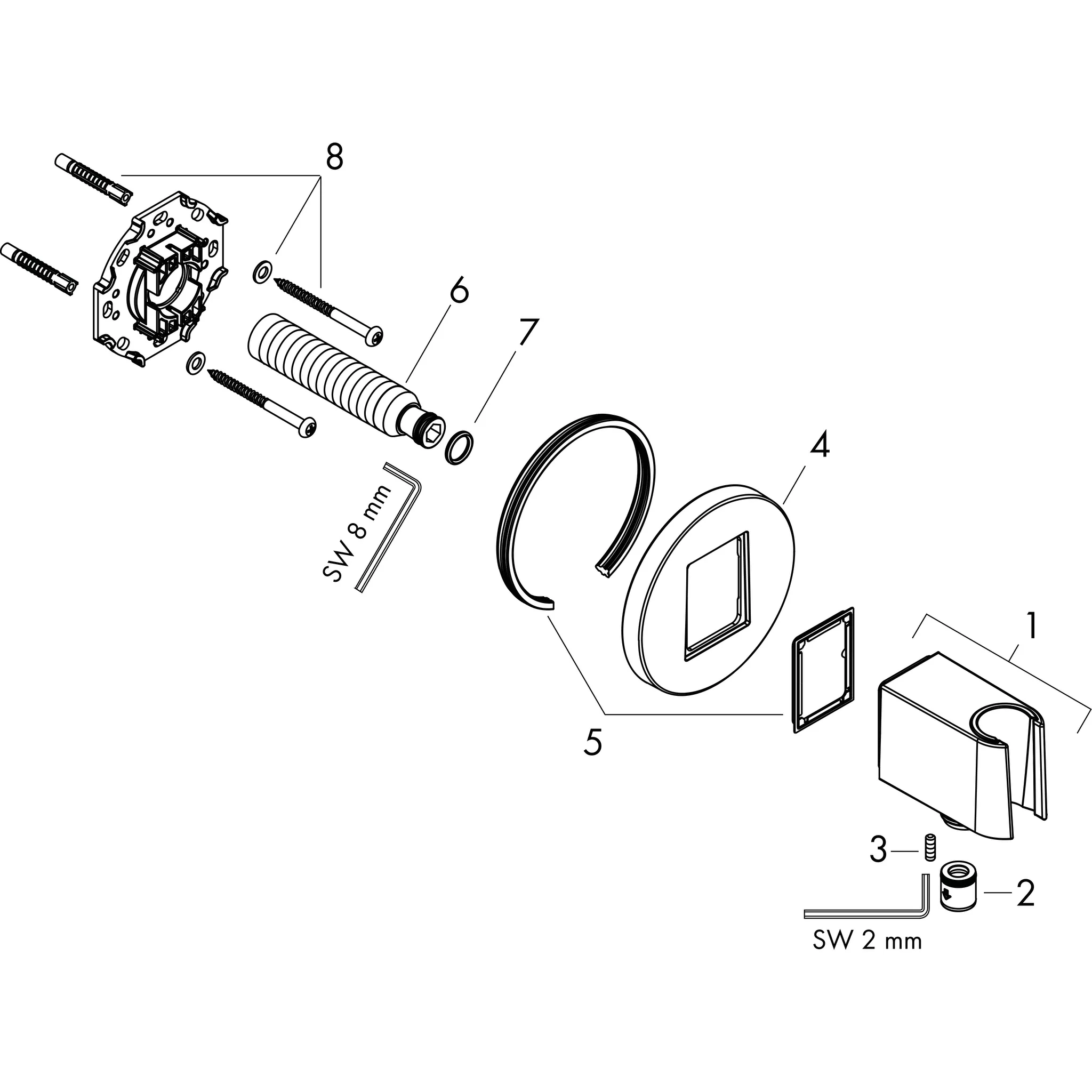 Brausehalter FixFit S Porter KS für Handbrause chrom Brausehalter FixFit S Porter KS für Handbrause chrom