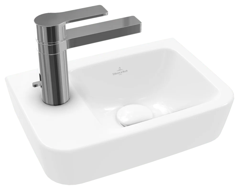 Villeroy & Boch Handwaschbecken Compact O.novo, weiß Alpin, 360x250x145 mm, 1-Loch-Armatur, Wandmontage