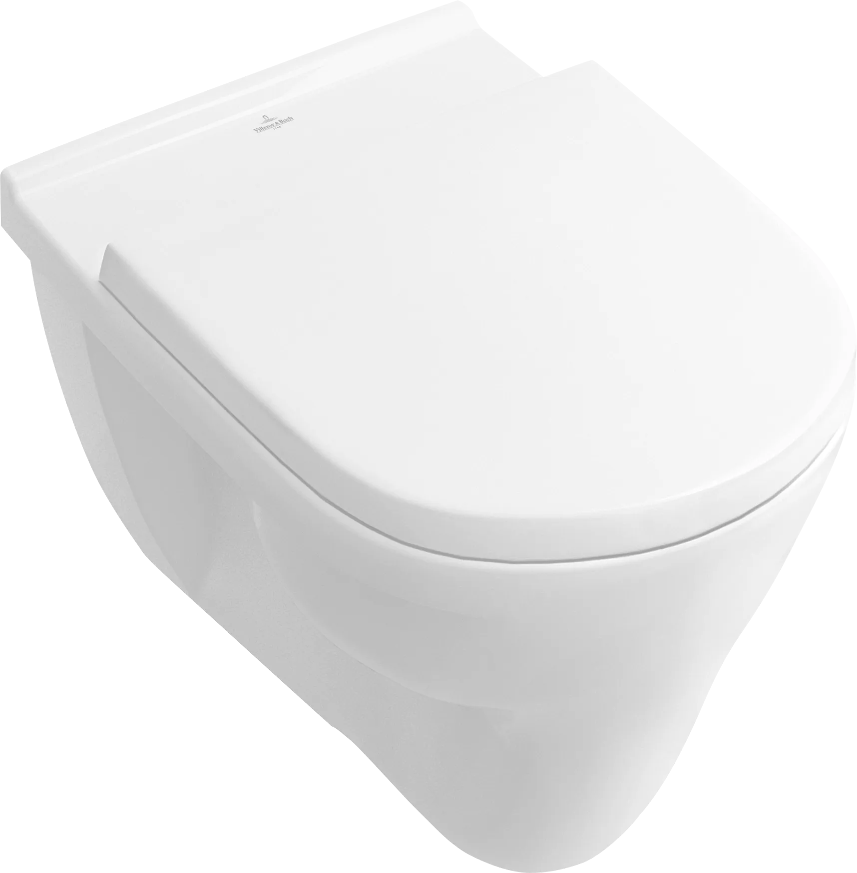 Flachspül-WC O.novo 566210, 360 x 560 x 380 mm, Oval, wandhängend, Abgang waagerecht, Weiß Alpin